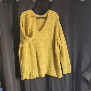 Old Navy Mustard V-Neck Sweater